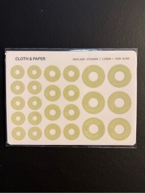 Cloth & Paper Green Spotlight Sticker Set - Home Office Labels
